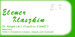 elemer klaszkin business card